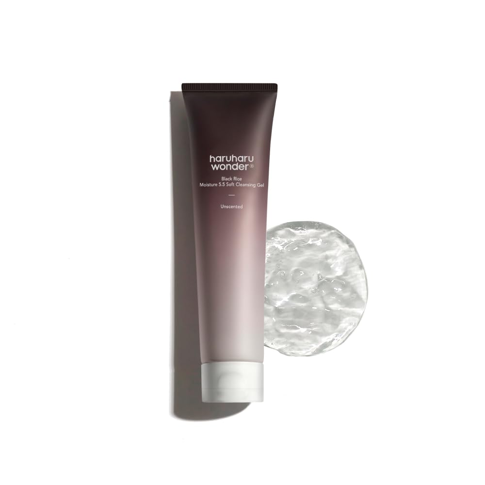 HARUHARU wonder Black Rice Moisture 5.5 Soft Cleansing Gel, Low 5.5pH, Soap Free, For Sensitive Skin, Vegan, Cruelty-Free