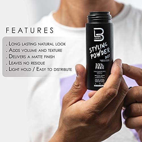 L3 Level 3 Styling Powder - Natural Look Volumizing and Texturizing Powder - Easy to Apply with No Oil or Greasy Residue