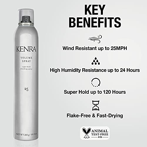 Kenra Volume Spray 25 | Super Hold Finishing & Styling Hairspray | Flake-free & Fast-drying | Wind & Humidity Resistance | All Hair Types