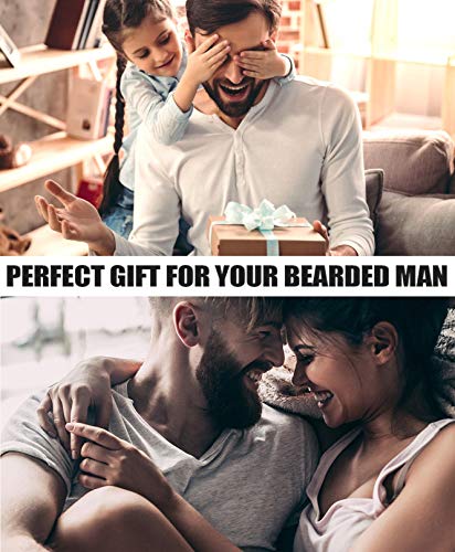 Isner Mile Fathers Gifts for Husband: Beard Grooming Kit for Men Care with Beard Oil Balm Wash Brush Comb & Straight Razor, Christmas Stocking Stuffers Valentines Birthday Gifts for Men Him Boyfriend