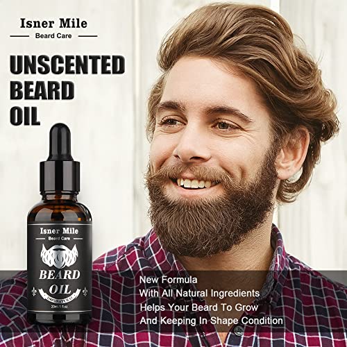 Isner Mile Fathers Gifts for Husband: Beard Grooming Kit for Men Care with Beard Oil Balm Wash Brush Comb & Straight Razor, Christmas Stocking Stuffers Valentines Birthday Gifts for Men Him Boyfriend