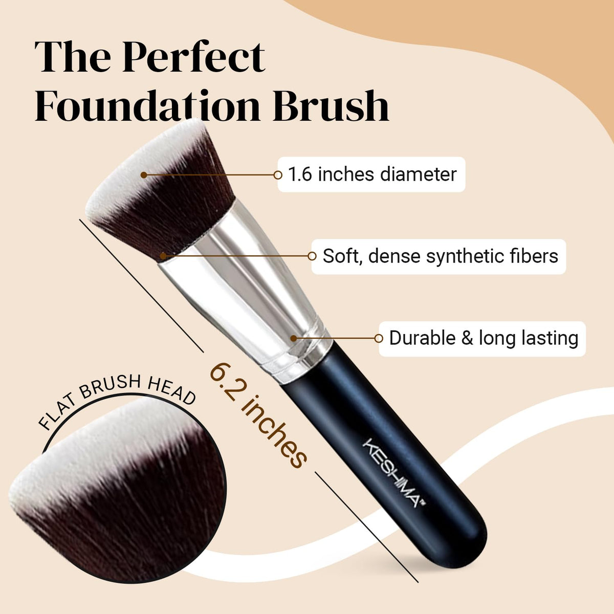 Kabuki Foundation Brush By Keshima - Premium Makeup Brush