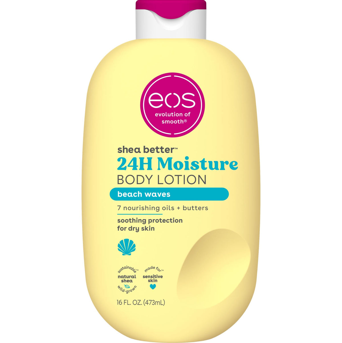 eos Shea Better Body Lotion, Fresh & Cozy, 24-Hour Moisture Skin Care, Lightweight & Non-Greasy, Natural Shea, Vegan, 16 fl oz