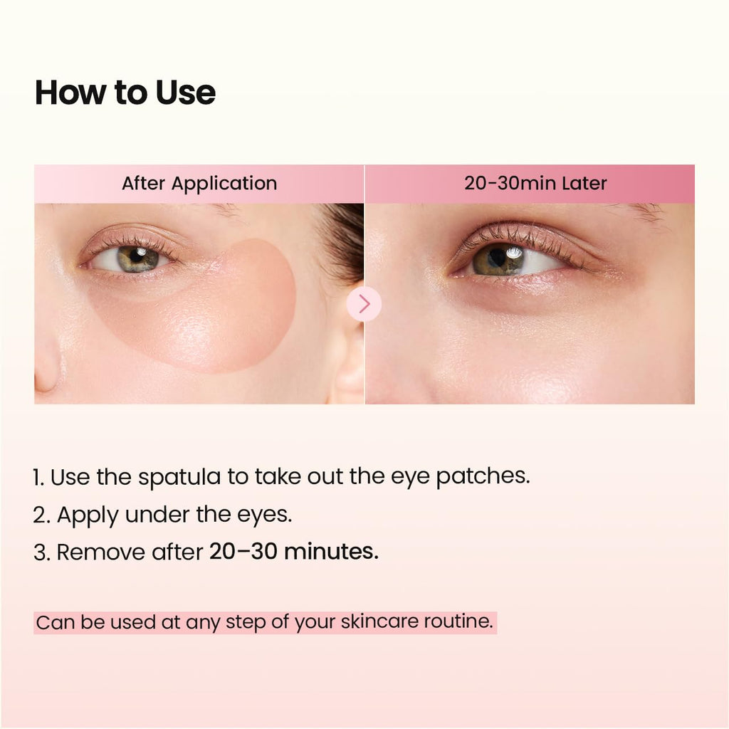 BIODANCE Hydrogel Eye Patches for Under Eye - Caviar PDRN, Depuffing & Eye Bags (60 Count)