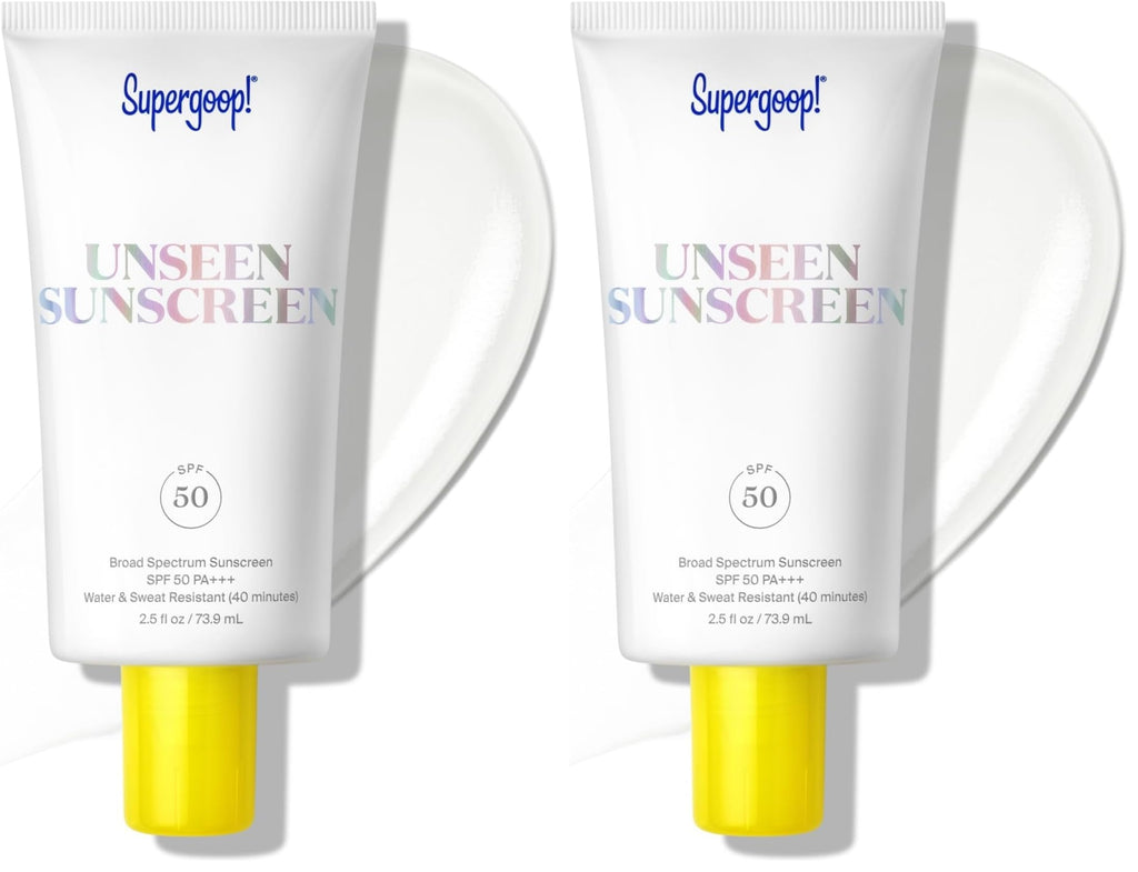 Supergoop! Unseen Sunscreen - SPF 50 - Clear & Invisible Face Sunscreen + Broad Spectrum + Makeup-Gripping Primer - Weightless, Scentless, Oil Free