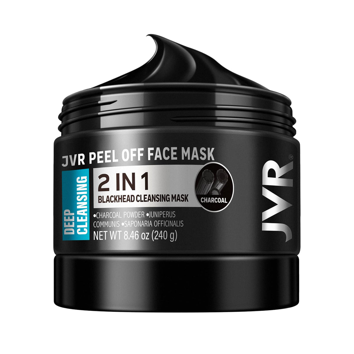 JVR Peel Off Face Mask, Blackhead Remover Mask for Men, Charcoal Peel Off Black Mask, Facial Mask Purifying and Deep Cleansing for All Skin Types