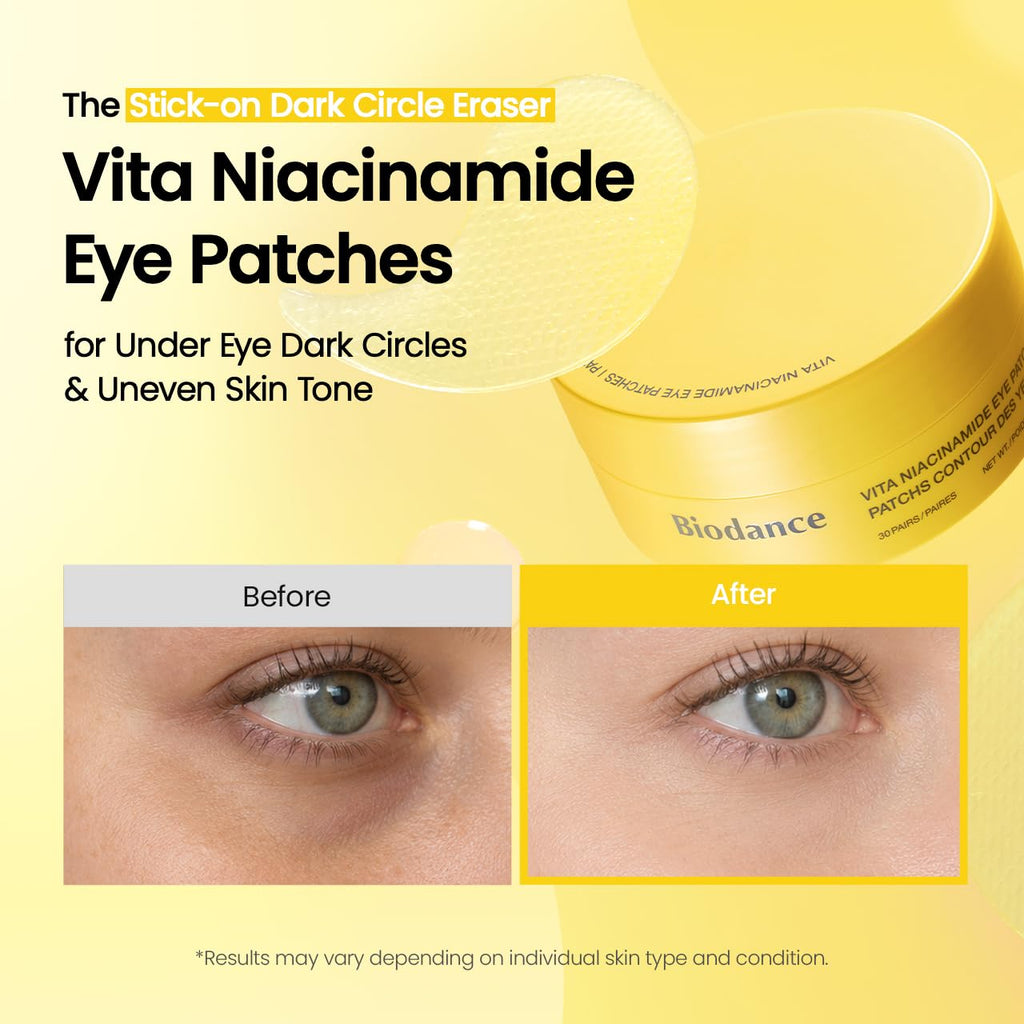 BIODANCE Hydrogel Eye Patches for Under Eye - Caviar PDRN, Depuffing & Eye Bags (60 Count)
