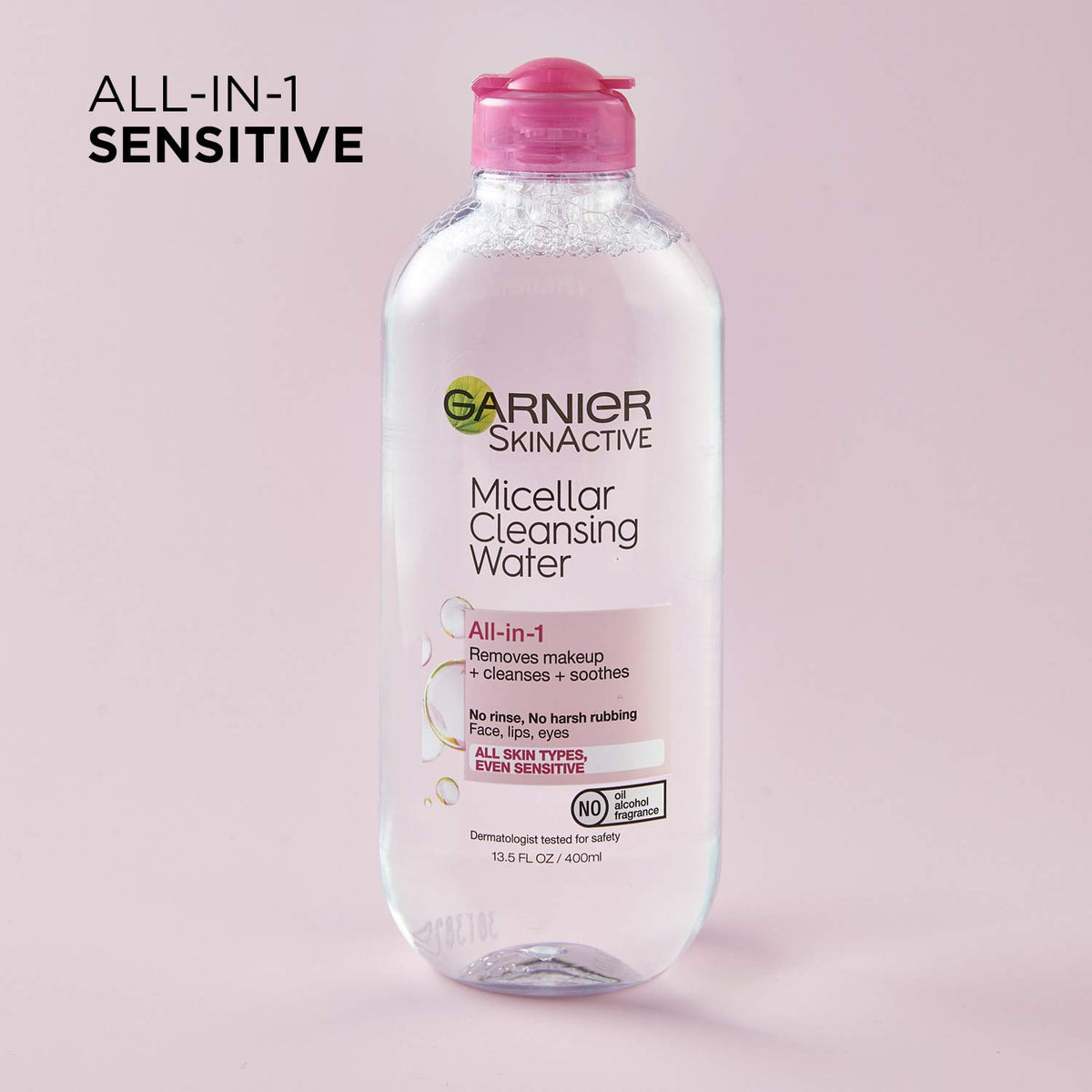 Garnier Micellar Water, Hydrating Facial Cleanser & Makeup Remover, Suitable for Sensitive Skin, Vegan, Cruelty Free, 13.5 Fl Oz (400mL), 2 Count