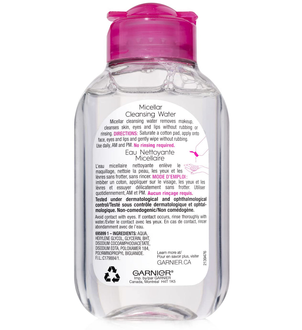 Garnier Micellar Water, Hydrating Facial Cleanser & Makeup Remover, Suitable for Sensitive Skin, Vegan, Cruelty Free, 13.5 Fl Oz (400mL), 2 Count