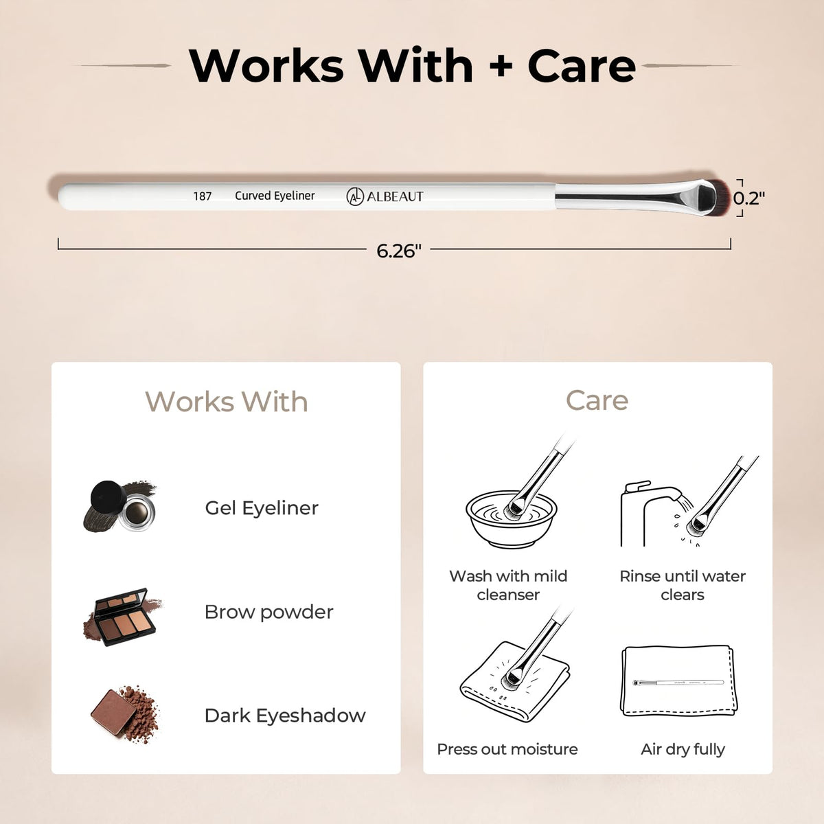 Albeaut Concealer Brush, Under Eye Makeup Small Angled Precision Face Blending Brush