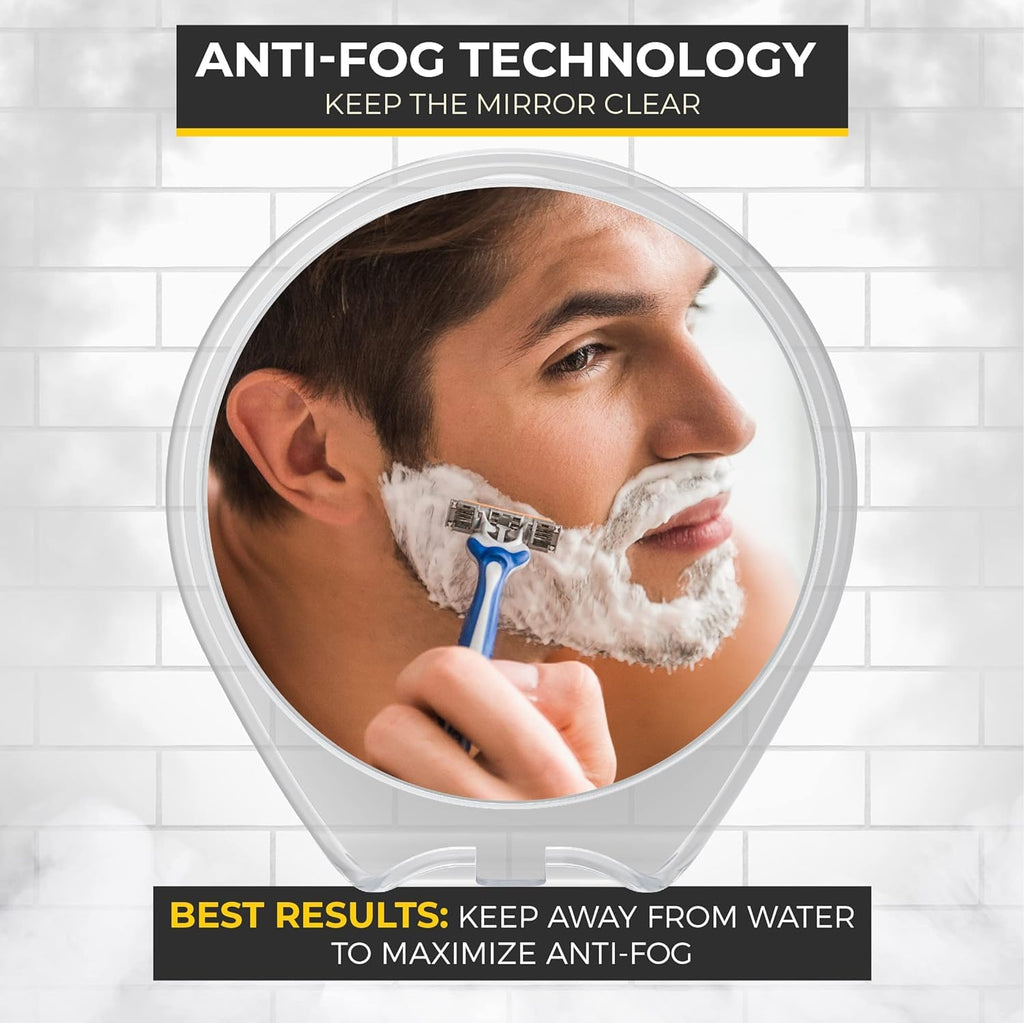 HONEYBULL Fogless Shower Mirror for Shaving with Suction Mount & Razor Hook