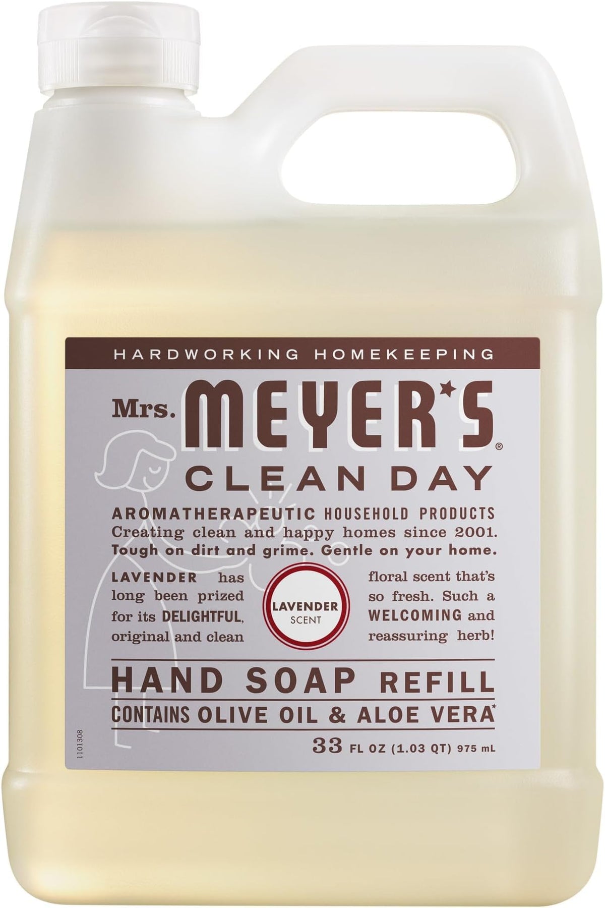 Mrs. MEYER'S CLEAN DAY Liquid Hand Soap Refill, Cruelty Free and Biodegradable Hand Wash Made with Essential Oils