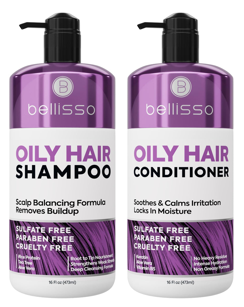 Biotin Shampoo and Conditioner Set - Sulfate and Paraben Free Treatment for Men and Women - Hair Thickening Volumizing Products to Help Boost Thinning Hair with Added Keratin
