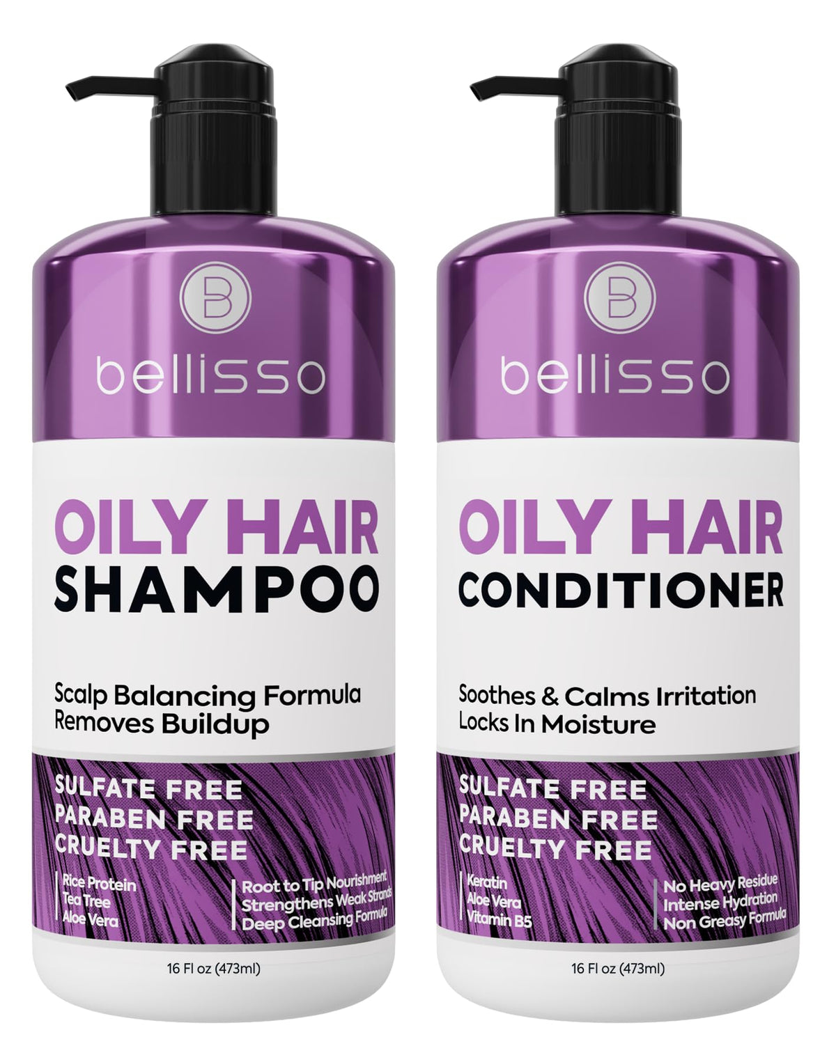 Biotin Shampoo and Conditioner Set - Sulfate and Paraben Free Treatment for Men and Women - Hair Thickening Volumizing Products to Help Boost Thinning Hair with Added Keratin