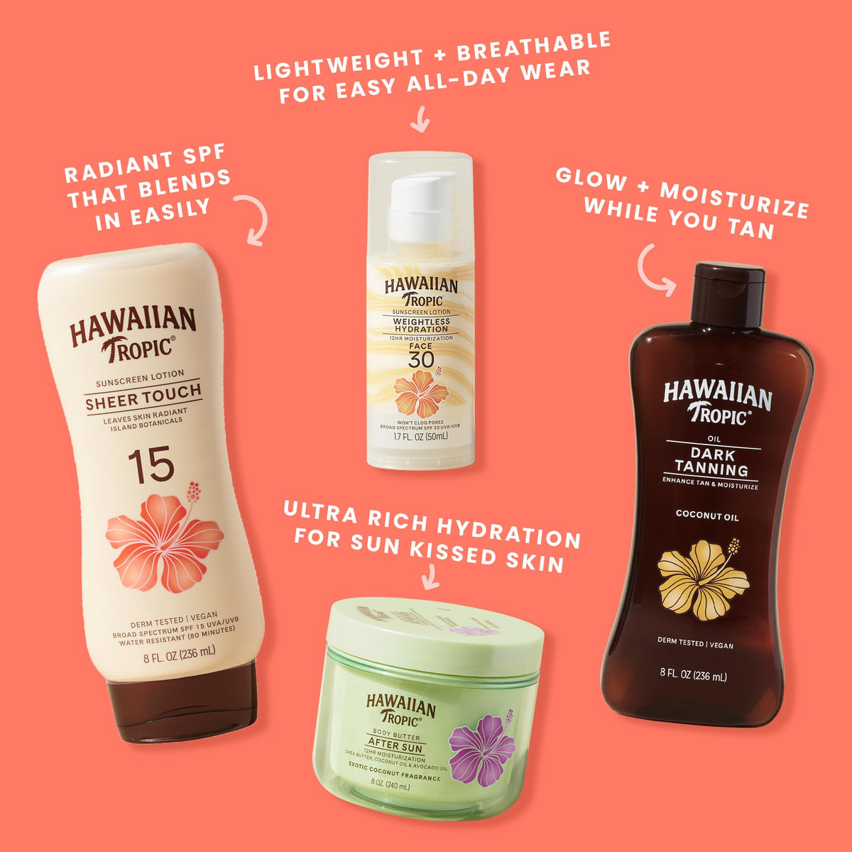 Hawaiian Tropic Sheer Touch Sunscreen Lotion for Body, SPF