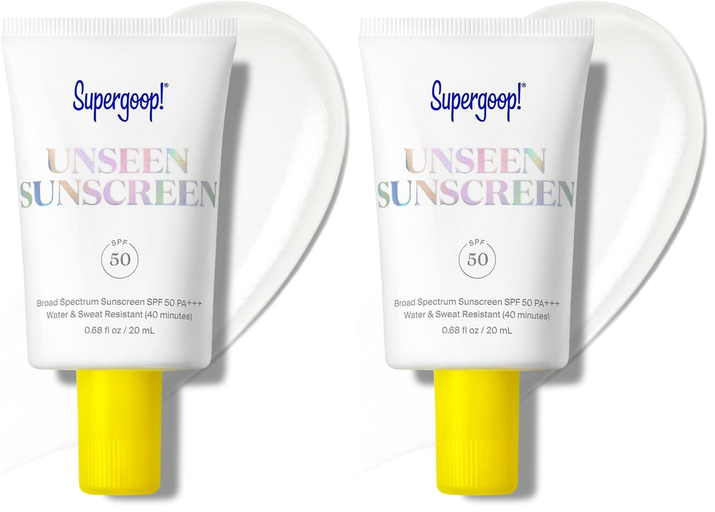 Supergoop! Unseen Sunscreen - SPF 50 - Clear & Invisible Face Sunscreen + Broad Spectrum + Makeup-Gripping Primer - Weightless, Scentless, Oil Free