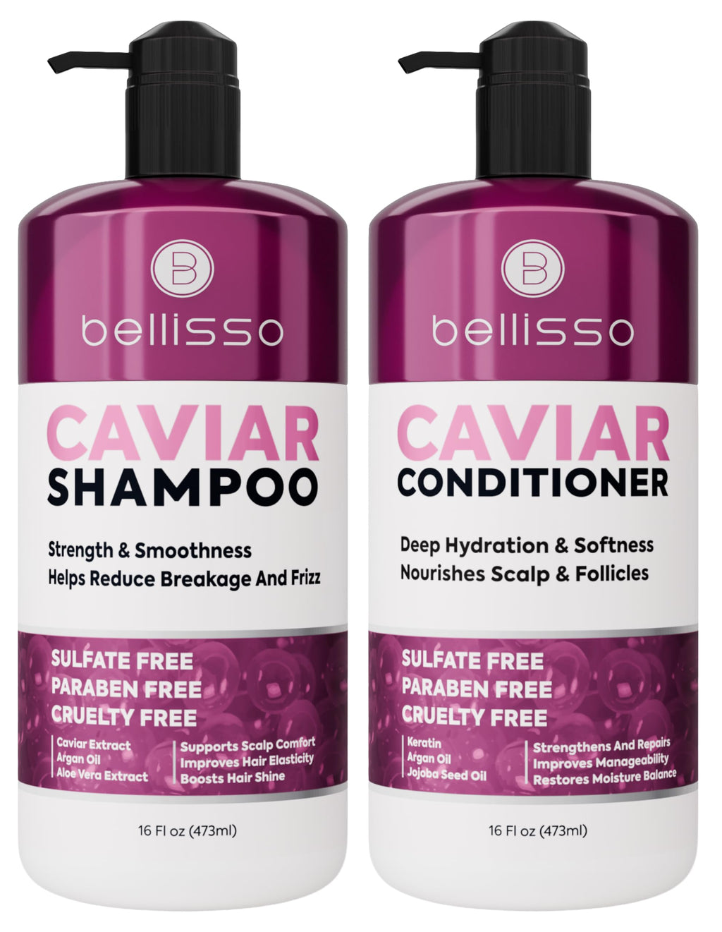 Biotin Shampoo and Conditioner Set - Sulfate and Paraben Free Treatment for Men and Women - Hair Thickening Volumizing Products to Help Boost Thinning Hair with Added Keratin
