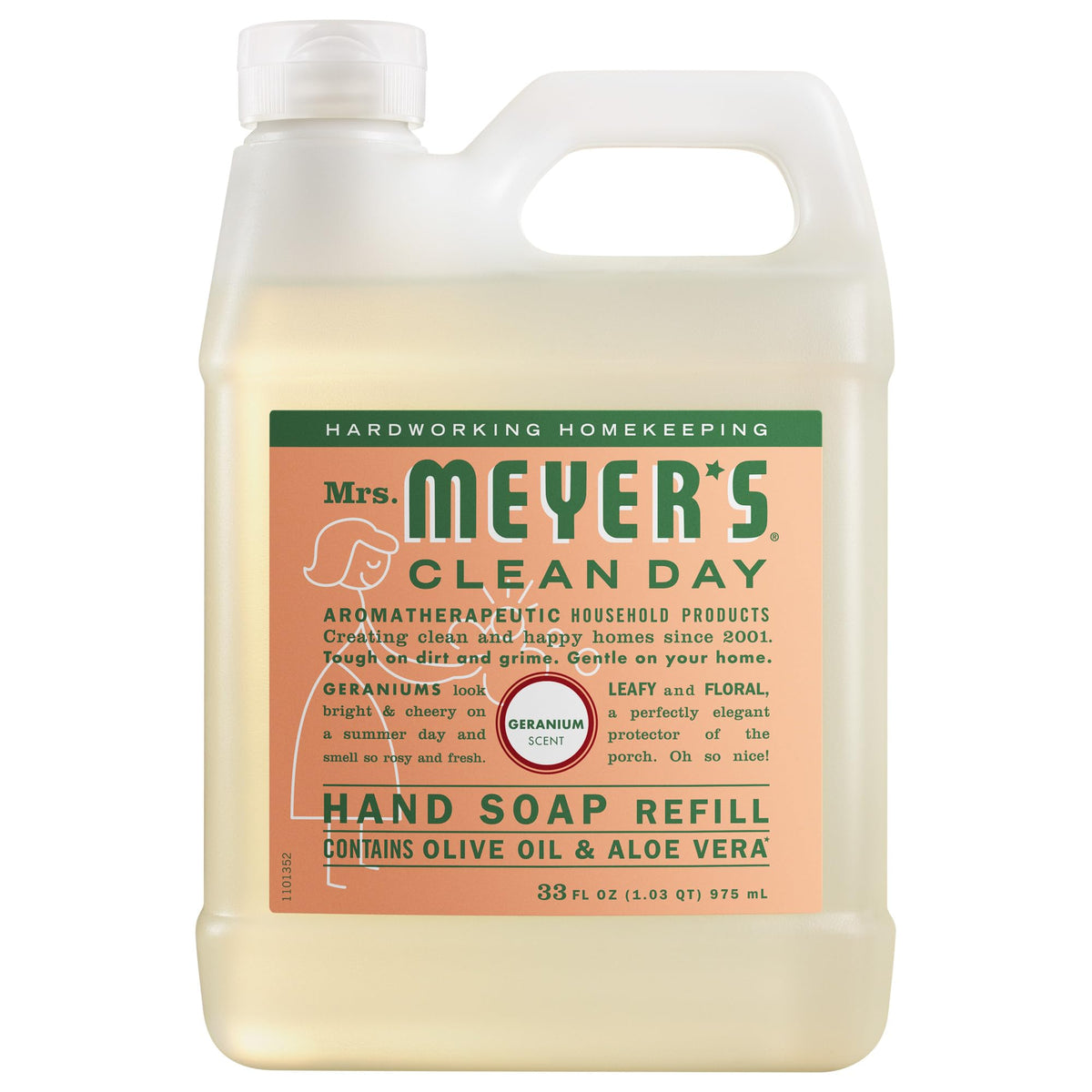 Mrs. MEYER'S CLEAN DAY Liquid Hand Soap Refill, Cruelty Free and Biodegradable Hand Wash Made with Essential Oils