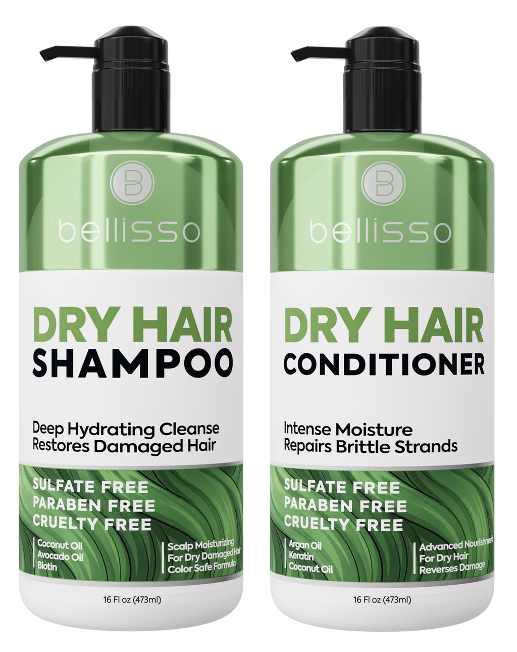Biotin Shampoo and Conditioner Set - Sulfate and Paraben Free Treatment for Men and Women - Hair Thickening Volumizing Products to Help Boost Thinning Hair with Added Keratin