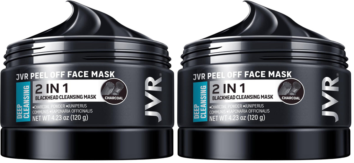 JVR Peel Off Face Mask, Blackhead Remover Mask for Men, Charcoal Peel Off Black Mask, Facial Mask Purifying and Deep Cleansing for All Skin Types