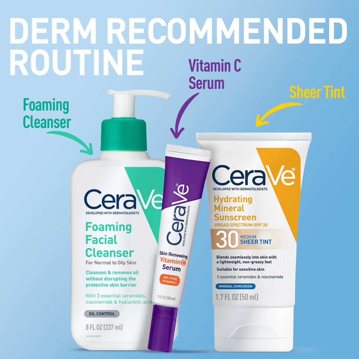 CeraVe Hydrating Mineral Sunscreen SPF 30 with Sheer Tint | Tinted Mineral Sunscreen with Zinc Oxide & Titanium Dioxide | Blends Seamlessly For Healthy Glow | 1.7 Fluid Ounce