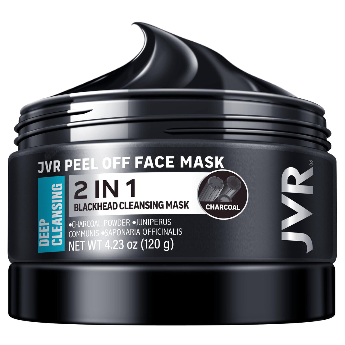 JVR Peel Off Face Mask, Blackhead Remover Mask for Men, Charcoal Peel Off Black Mask, Facial Mask Purifying and Deep Cleansing for All Skin Types