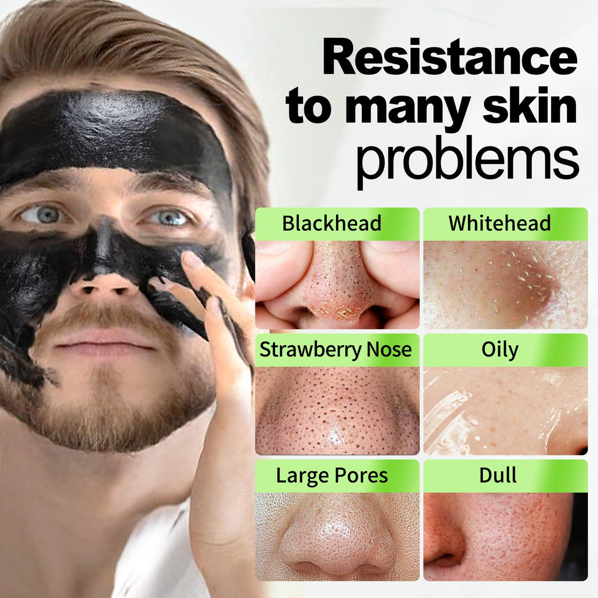 JVR Peel Off Face Mask, Blackhead Remover Mask for Men, Charcoal Peel Off Black Mask, Facial Mask Purifying and Deep Cleansing for All Skin Types