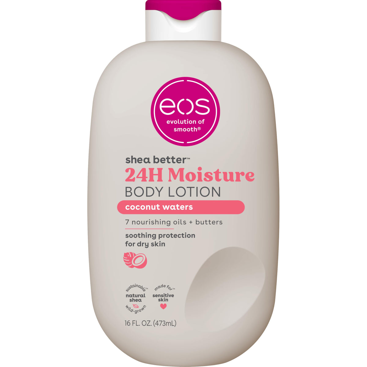 eos Shea Better Body Lotion, Fresh & Cozy, 24-Hour Moisture Skin Care, Lightweight & Non-Greasy, Natural Shea, Vegan, 16 fl oz