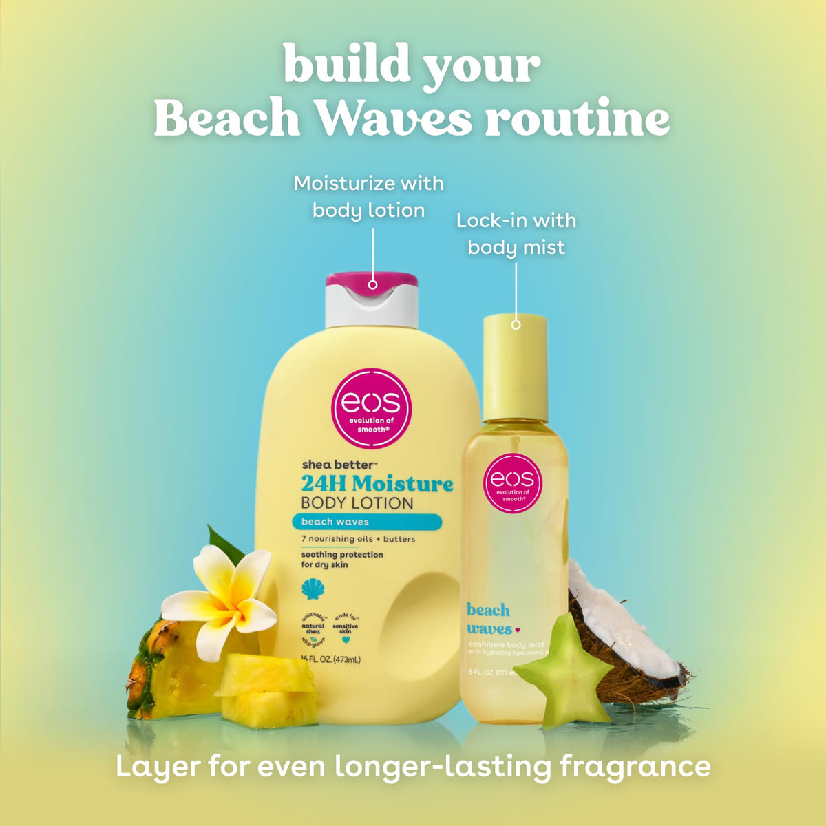 eos Shea Better Body Lotion, Fresh & Cozy, 24-Hour Moisture Skin Care, Lightweight & Non-Greasy, Natural Shea, Vegan, 16 fl oz