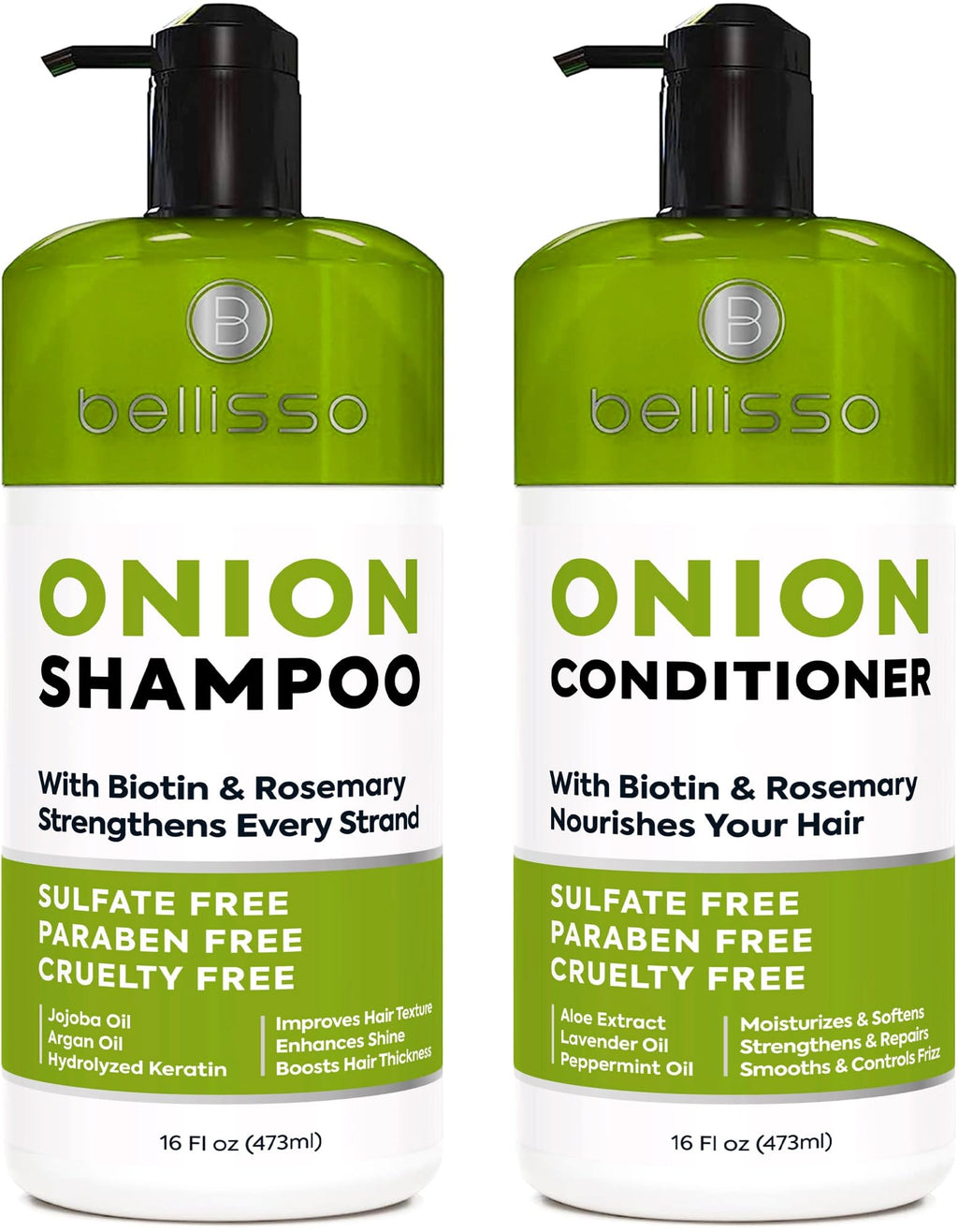 Biotin Shampoo and Conditioner Set - Sulfate and Paraben Free Treatment for Men and Women - Hair Thickening Volumizing Products to Help Boost Thinning Hair with Added Keratin