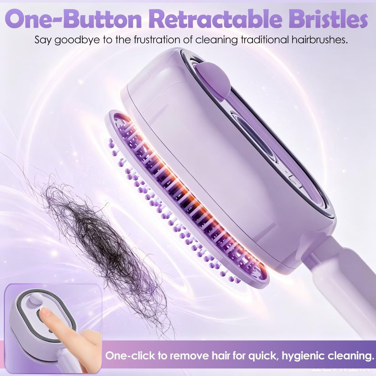 Electric Spray Air Cushion Massage Comb, 2026 Upgrade Electric Steam Hair Brush with Misting Detangling for Dry Frizzy Hair, Self-Cleaning Gloss Enhancing Care Brush for Women