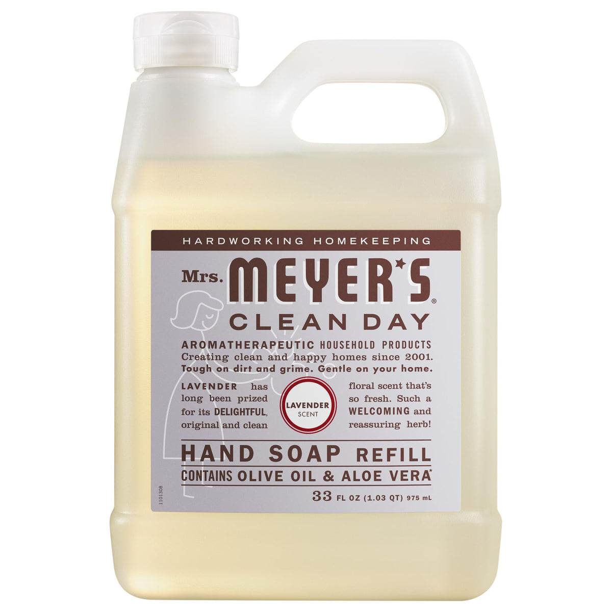 Mrs. MEYER'S CLEAN DAY Liquid Hand Soap Refill, Cruelty Free and Biodegradable Hand Wash Made with Essential Oils