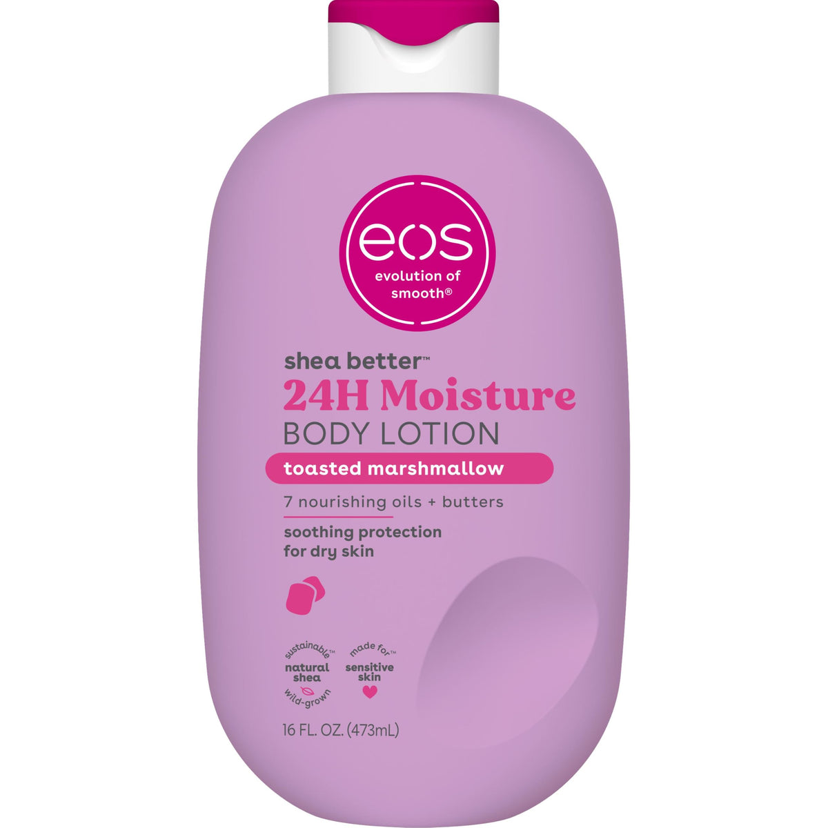 eos Shea Better Body Lotion, Fresh & Cozy, 24-Hour Moisture Skin Care, Lightweight & Non-Greasy, Natural Shea, Vegan, 16 fl oz