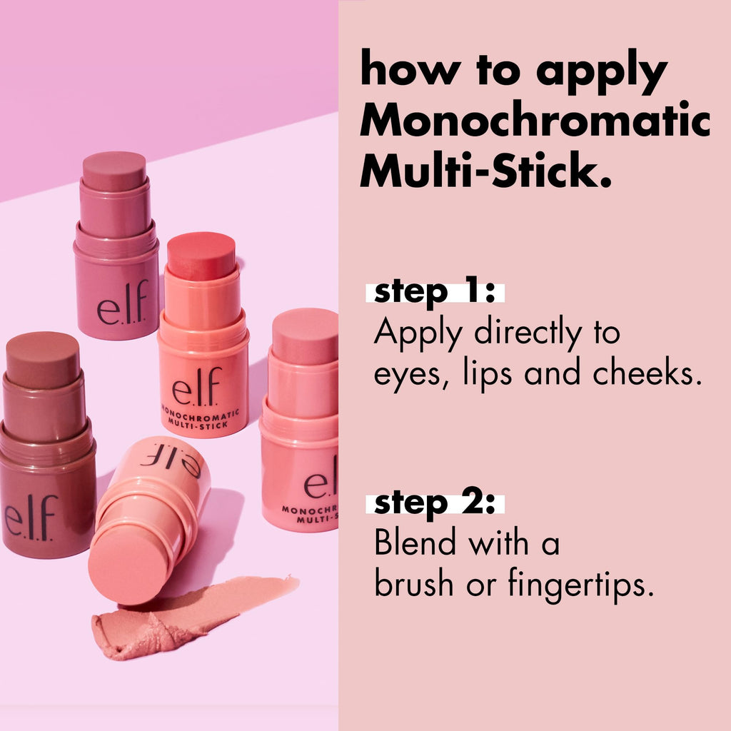 e.l.f, Monochromatic Multi Stick, Creamy, Lightweight, Versatile, Luxurious, Adds Shimmer, Easy To Use On The Go, Blends Effortlessly