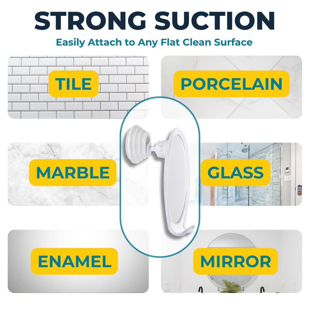 HONEYBULL Fogless Shower Mirror for Shaving with Suction Mount & Razor Hook