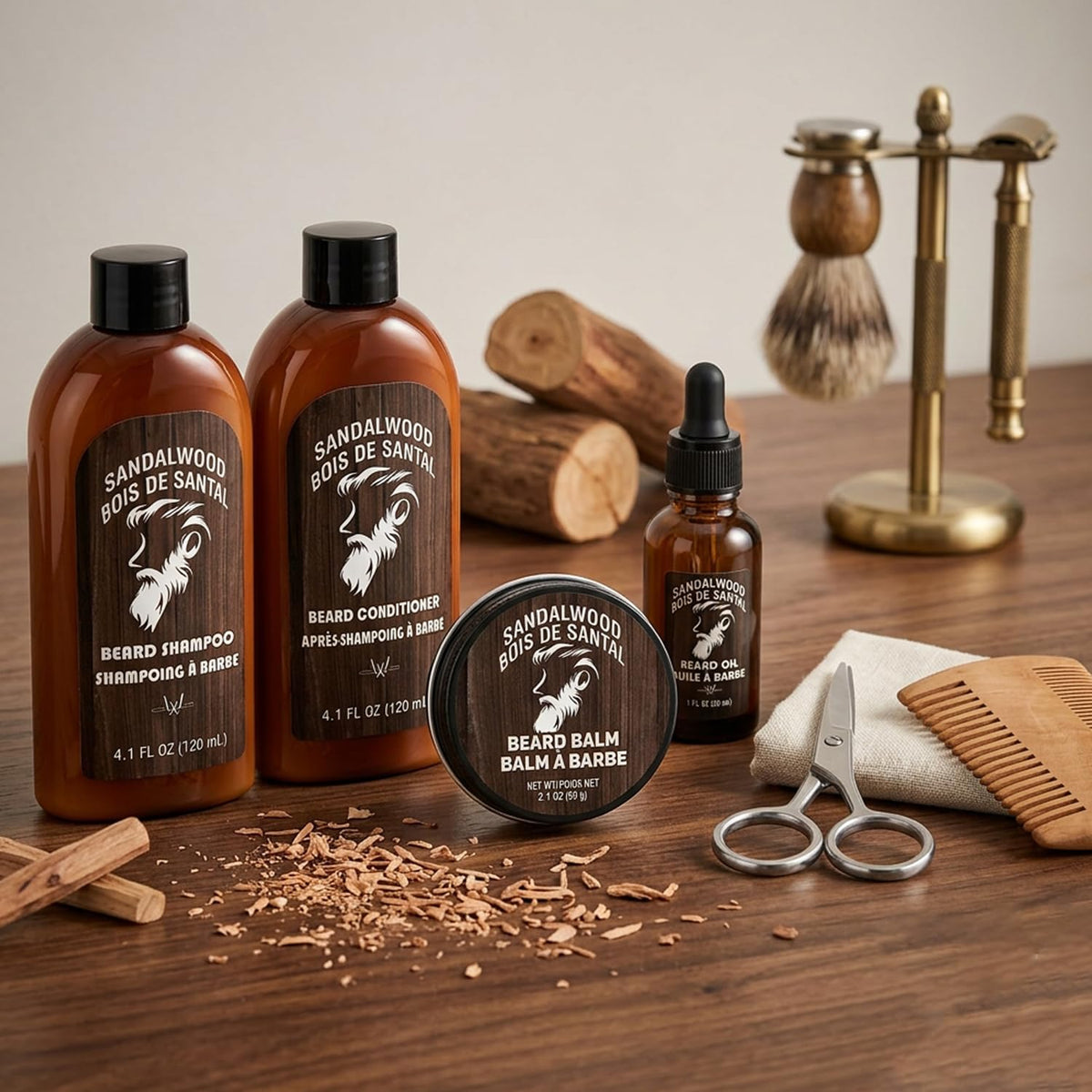 Rinse & Robust Beard Care Kit for Men 6 PCS Gifts for Him