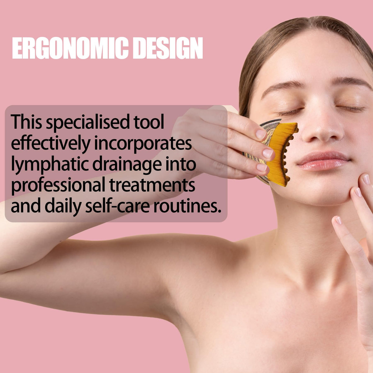 Lymphatic Contour Face Brush Lymphatic Drainage Massager Double Chin Reducer Lymphatic Drainage Brush for Face Ergonomically Designed to Fit The Skin Precisely