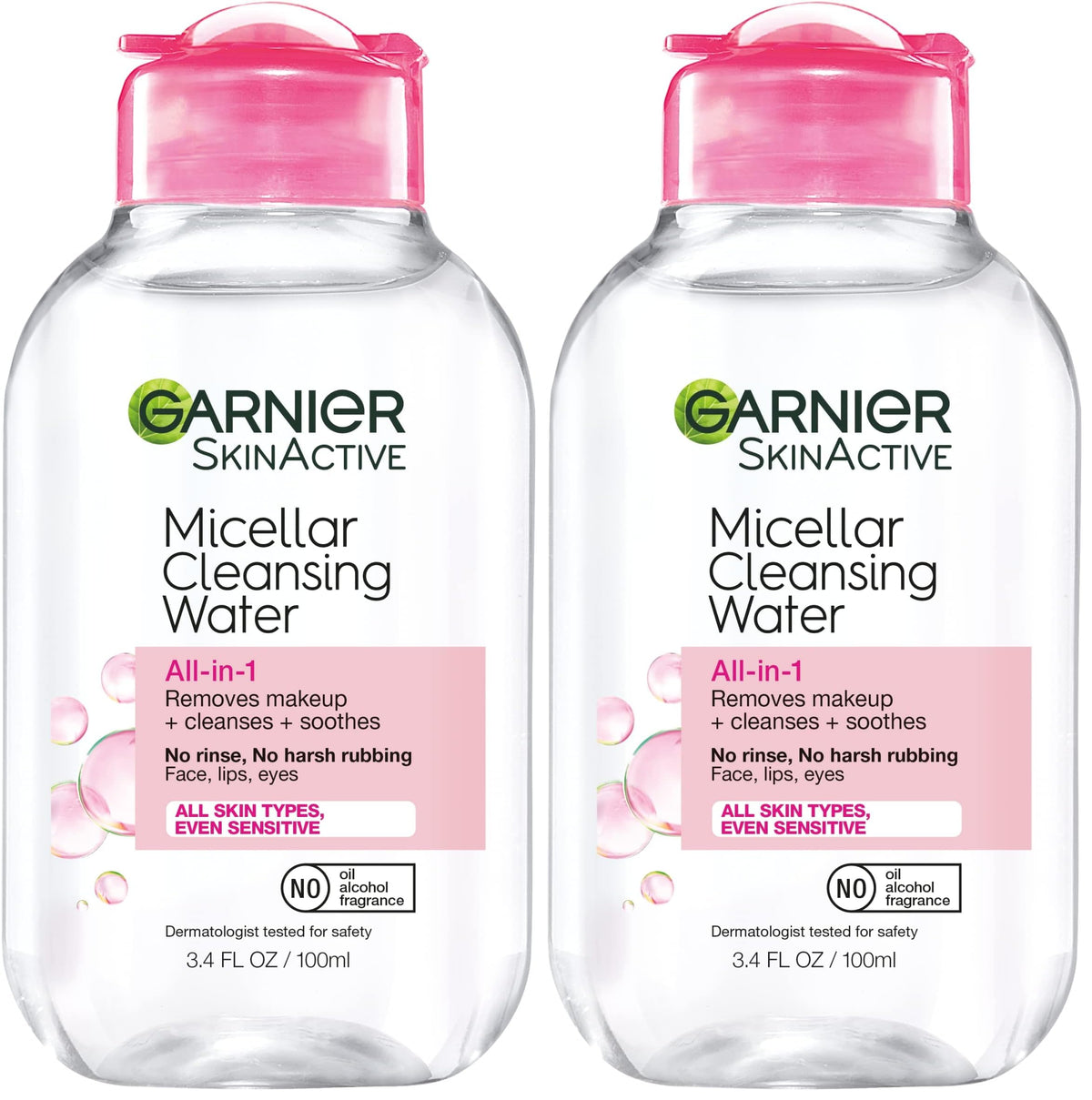 Garnier Micellar Water, Hydrating Facial Cleanser & Makeup Remover, Suitable for Sensitive Skin, Vegan, Cruelty Free, 13.5 Fl Oz (400mL), 2 Count