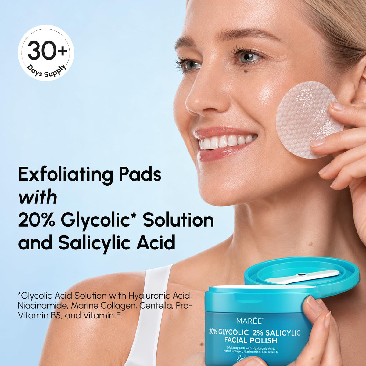 MAREE Acne Clearing Polishes - Toner Pads for Face Cleansing