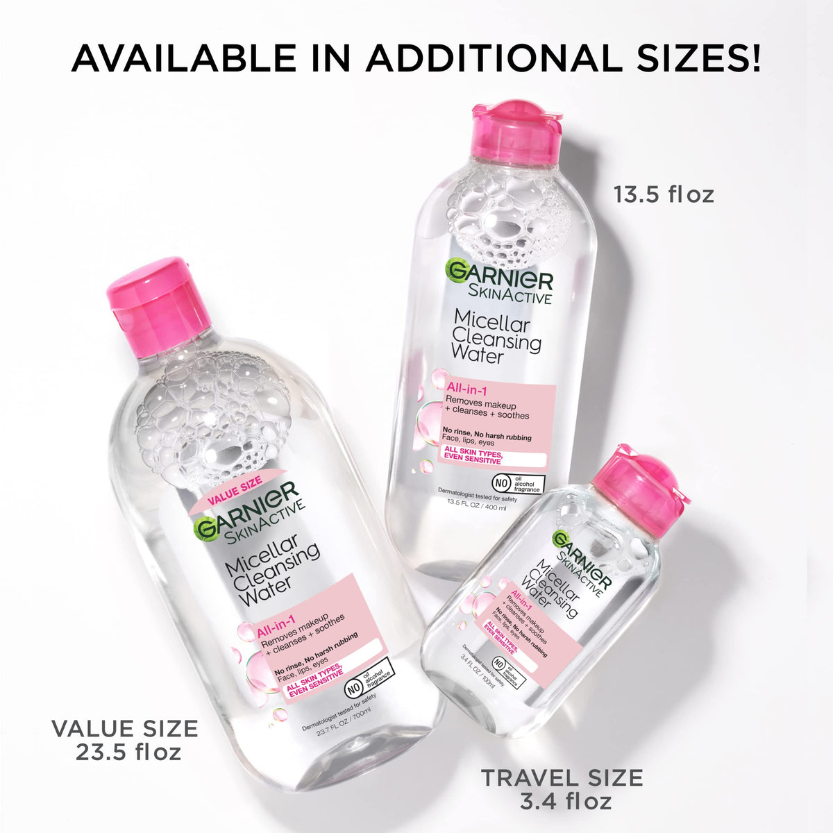 Garnier Micellar Water, Hydrating Facial Cleanser & Makeup Remover, Suitable for Sensitive Skin, Vegan, Cruelty Free, 13.5 Fl Oz (400mL), 2 Count