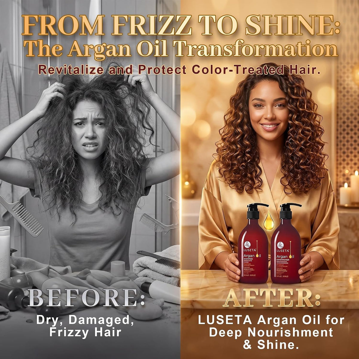 Luseta Shampoo and Conditioner Set Hair Shampoo Hair Conditioner Daily Shampoo