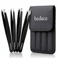 BEDACE Tweezers for Women and Men Facial Hair,Thickened 430 Stainless Steel High Precision and Comfort Slant point Flat Hook tweezer for Eyebrows Ingrown Hair
