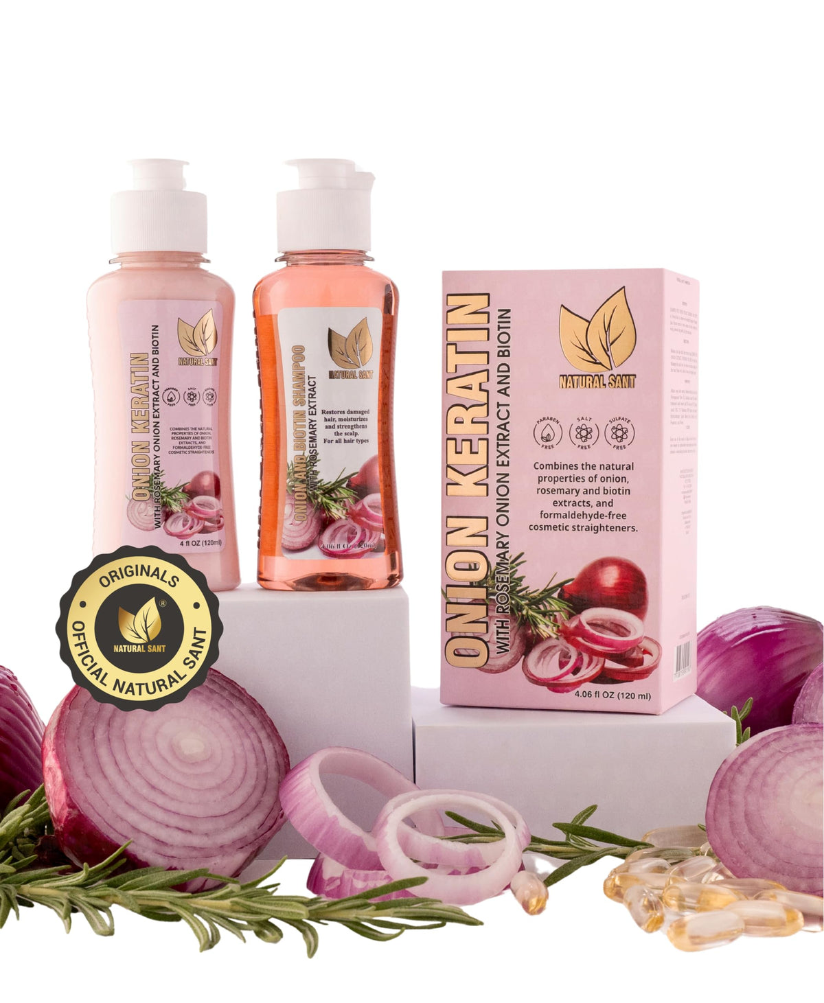 Natural Sant Onion Keratin DuoBox Anti-Frizz & Smoothing Treatment Set