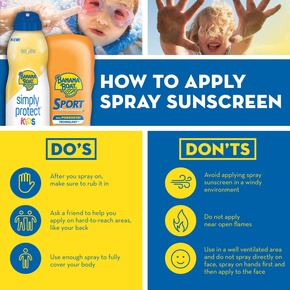 Banana Boat Kids Sport Tear-Free, Sting-Free Broad Spectrum Sunscreen Lotion